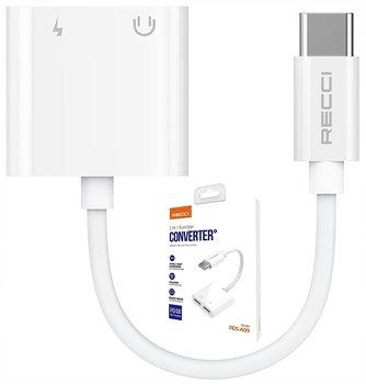 PRZEJŚCIÓWKA ADAPTER USB-C 2X USB C DO SŁUCHAWEK RECCI - Recci