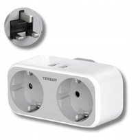 Przejsciowka Adapter Wtyczka Angielska Polska Uk Na Pl Podwojne Gniazdo Usb Inna marka