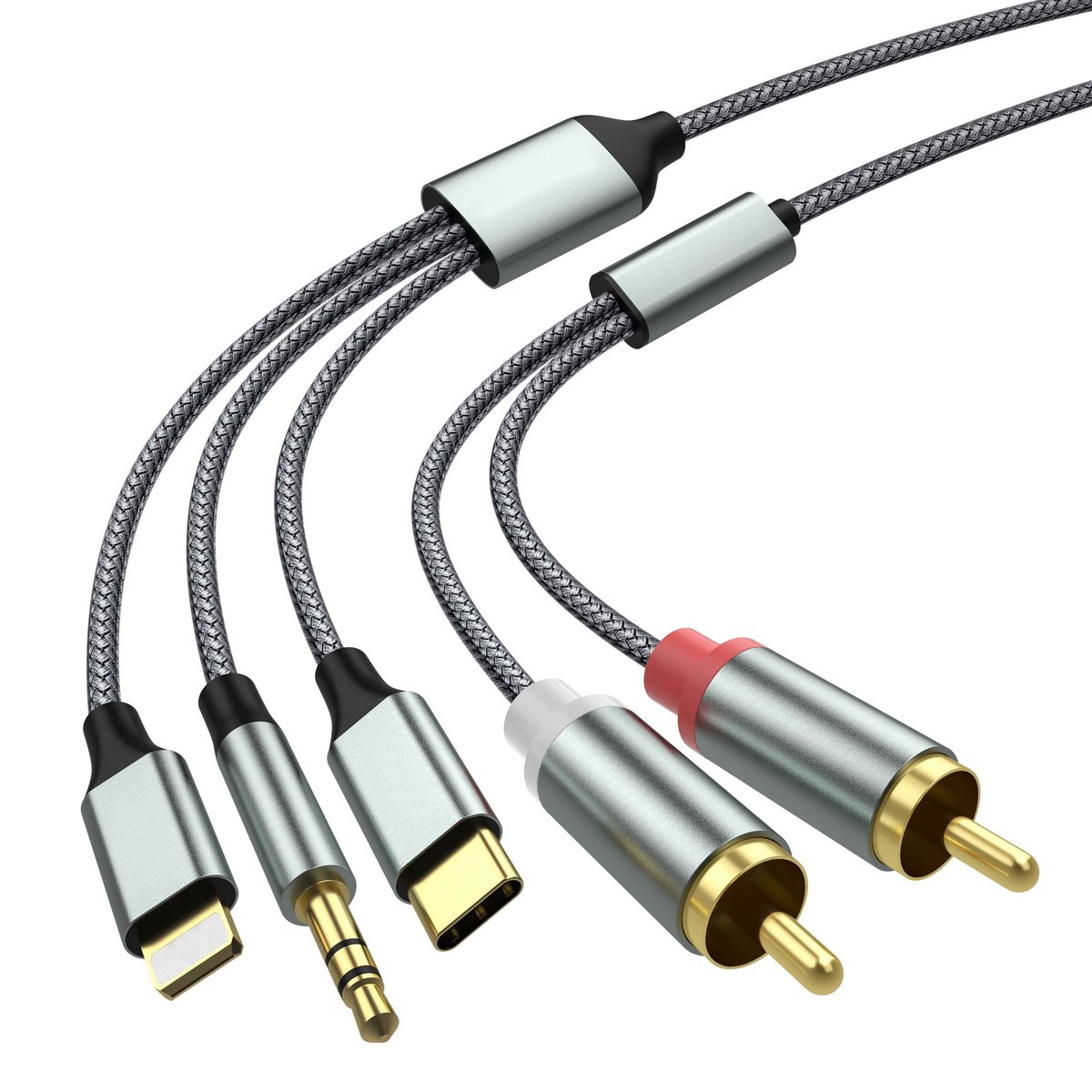 Przejściówka audio Aux ze złącza Lightning na RCA, kabel RCA na 3,5 mm ...