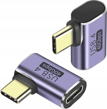 PRZEJŚCIÓWKA USB typ-C USB-C - USB-C kątowy 90stopni CZARNY PREMIUMCORD - Inny producent