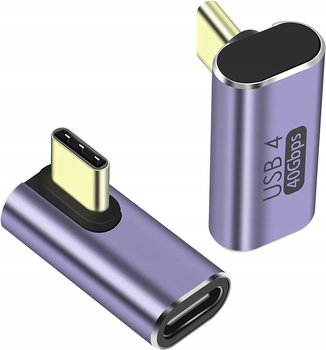 PRZEJŚCIÓWKA USB typ-C USB-C - USB-C kątowy 90stopni CZARNY PREMIUMCORD - Inny producent