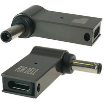 Przejściówka zasilania adapter wtyk USB-C do 4,5x3,0mm+pin DELL | Aluminium