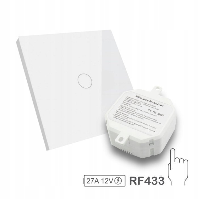 PRZEKAŹNIK STEROWNIK WŁĄCZNIK NA PILOTA RF + MAGIC TRANSMITER 1G BIAŁY ...