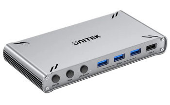 Przełącznik KVM Unitek USB-C 10Gbps z HDMI i transferem plików między systemami - Unitek