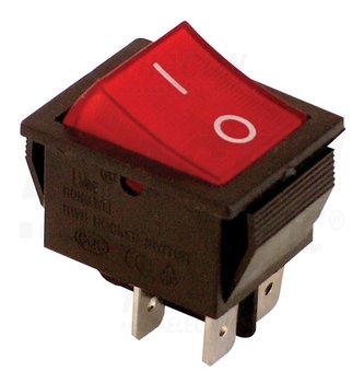 Przełącznik przycisk wyłącznik kołyskowy podświetlany czerwony 230V TES-42 - Inny producent