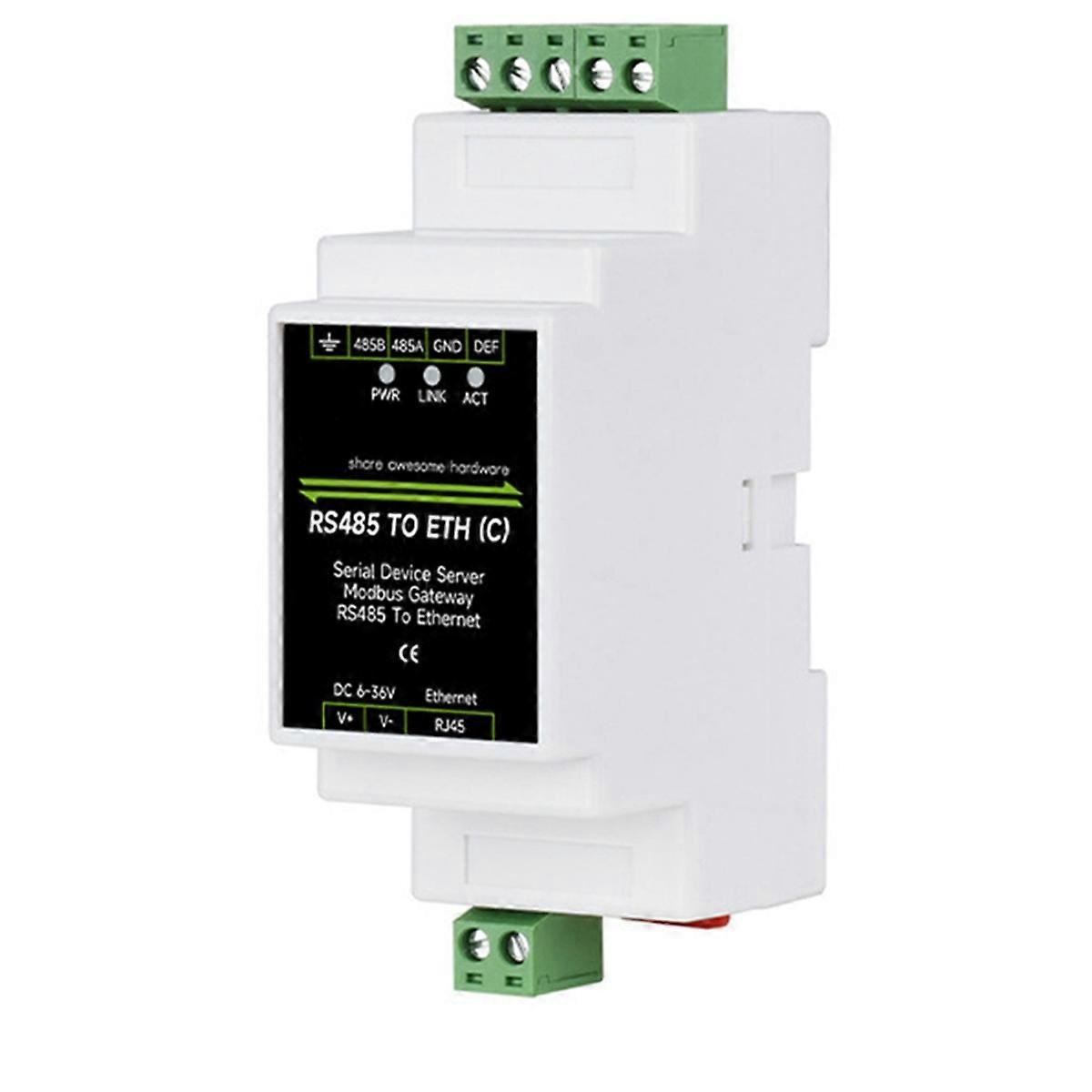 Przemysłowy izolowany konwerter RS485 na ETH (C) RJ45 do montażu na ...