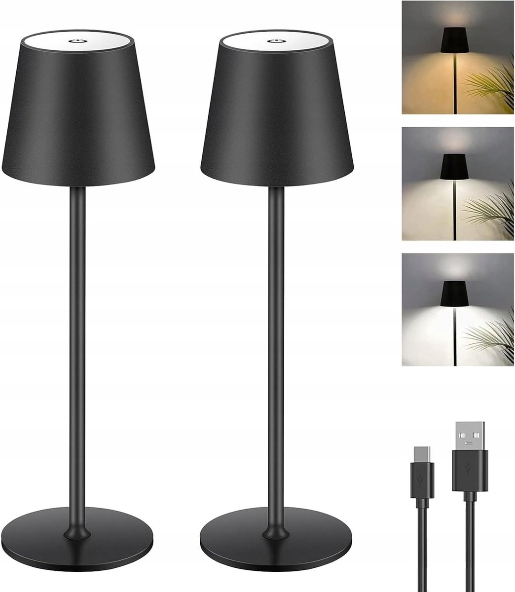 Przenośne lampy LED USB-C 5600mAh 3 kolory światła dotykowe, bezprzewodowe