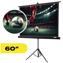 PRZENOŚNY EKRAN PROJEKCYJNY MOBILNY STATYW STOJĄCY NOGI 92x122 cm 60