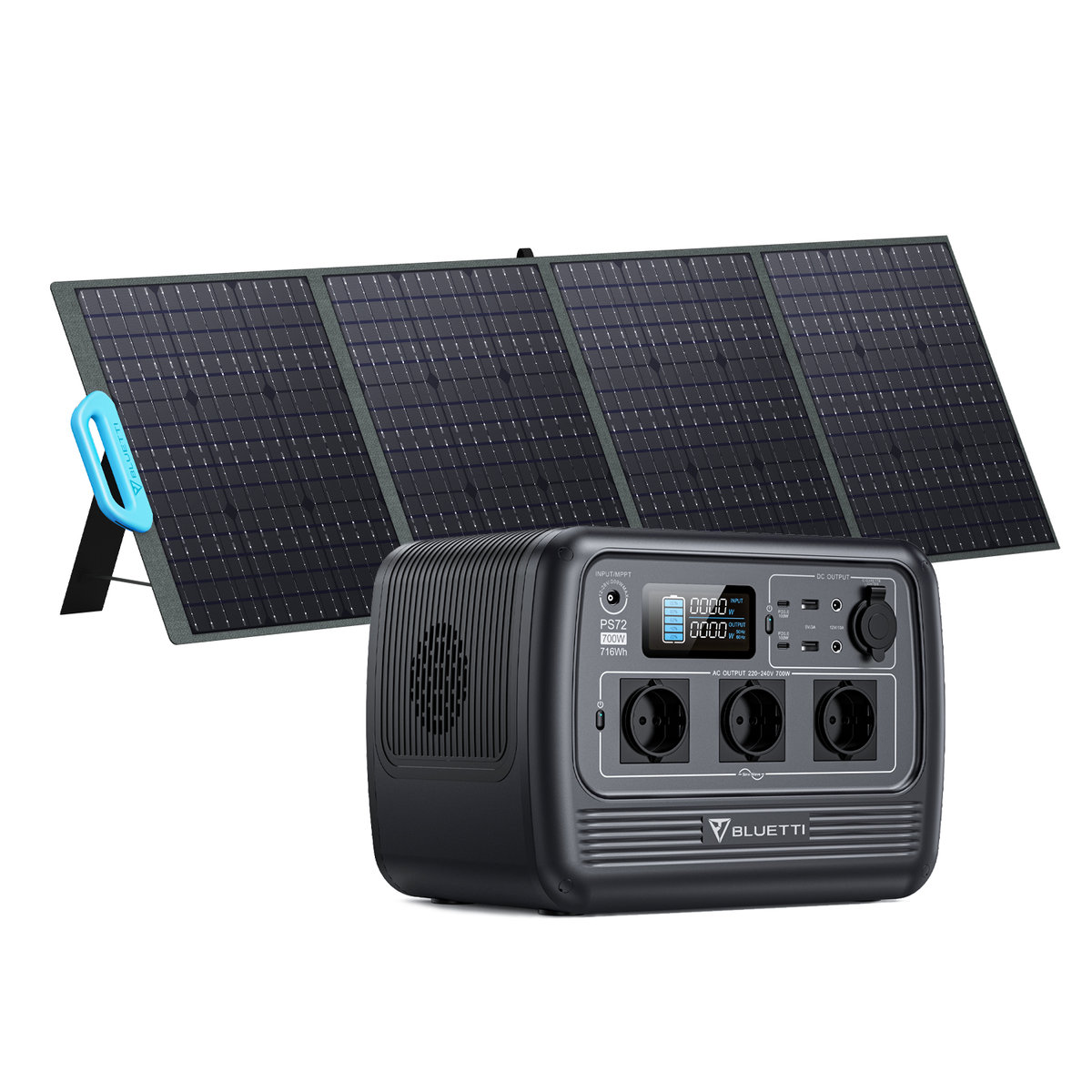 Przenośny Generator Słoneczny Bluetti 716Wh/1000W Ps72 Z Panelem Słonecznym Pv200, Akumulatorem
