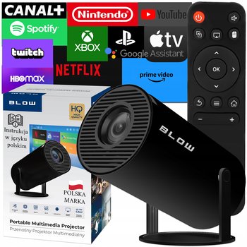 PRZENOŚNY PROJEKTOR OBROTOWY RZUTNIK GŁOŚNIK ANDROID SMART TV WIFI FULL HD - Blow
