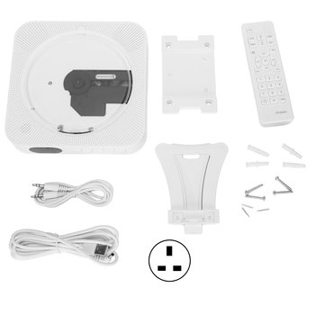 Przenośny, ścienny odtwarzacz CD z pilotem do domu, biura i edukacji – wtyczka brytyjska, wielofunkcyjny ścienny odtwarzacz CD - other