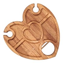 Przenośny Stoliczek Na Przekąski Dla Dwojga W Kształcie Serca - jasny