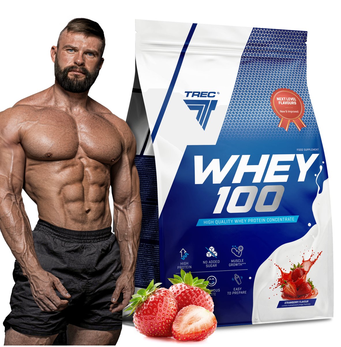 Przepyszne Białko Wpc Proteiny Trec Whey 100 2275G Na Masę Siłę Rzeźbę