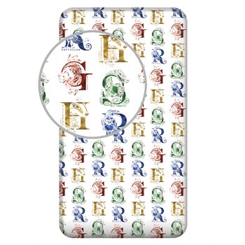 Prześcieradło 90x200 z gumką dziecięce do pojedynczego łóżka Potter Litery - Aptex