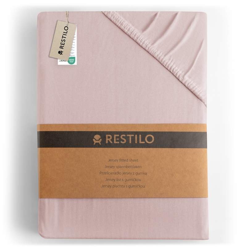 Prześcieradło AMBER kolor liliowy styl klasyczny materiał jersey 160-180x200 RESTILO