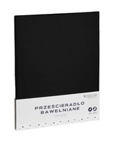 Prześcieradło bawełniane 160x200 cm czarne jednobarwne Simply Spod Igły i Nitki Spod Igły i Nitki