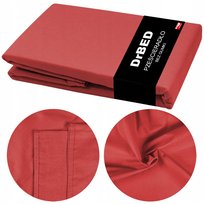 Prześcieradło BAWEŁNIANE bez Gumki DUŻE 220x200 Wytrzymałe Polskie CZERWONE