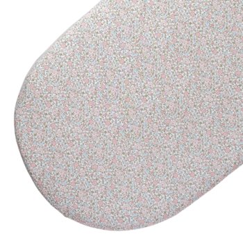 Prześcieradło bawełniane do kosza mojżesza / gondoli z gumką-  KREMOWE W DROBNE KWIATUSZKI - Like Moses