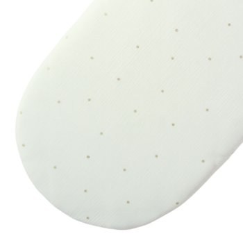 Prześcieradło bawełniane do kosza mojżesza / gondoli z gumką-  KREMOWE W ZŁOTE KROPKI - Like Moses