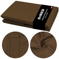 Prześcieradło BEZ GUMKI Bawełniane 160x210 cm Oddychające BRĄZOWE Polskie