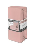 Prześcieradło jersey z gumką soft 220x200 różowe na materac 25 cm
