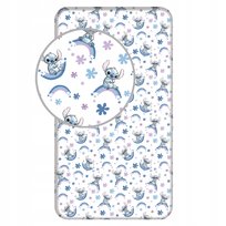 Prześcieradło Lilo i Stitch 90x200 z gumką tęcza Disney pastelowe