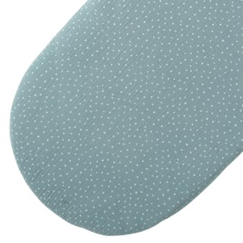 Prześcieradło muślinowe do kosza mojżesza / gondoli z gumką-  ZIELONE W BIAŁE KROPECZKI - Like Moses