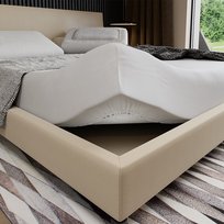 Prześcieradło z gumką 180x200, satyna bawełniana, białe, Pan Materac