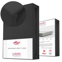 Prześcieradło z gumką 200x220 GRUBA BAWEŁNA JERSEY wysokość 25cm czarny