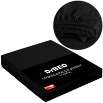 Prześcieradło z Gumką Bawełniane Jersey 160x200 Oddychające Czarne Polskie