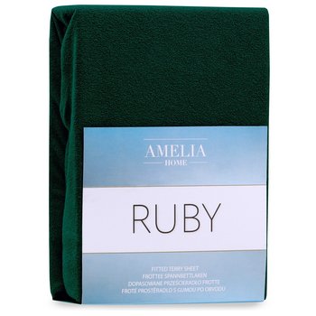 Prześcieradło Z Gumką Frotte Ruby Butelkowa Zieleń74 160-180X200+30 - AmeliaHome