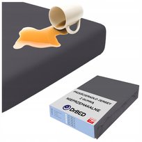 Prześcieradło z GUMKĄ Jersey 220x200 NIEPRZEMAKALNE Wodoodporne GRAFITOWE