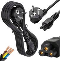Przewód Kabel zasilający KONICZYNKA do laptopa 1.5m 3pin MOCNY WYTRZYMAŁY Produkt bezmarkowy