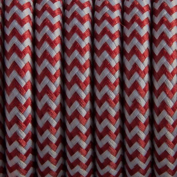Przewód W Oplocie Kabel Dekoracyjny Czerwono Biały 2X0,75 - Ledigo