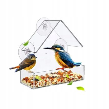 Przezroczysty KARMNIK DLA PTAKÓW na OKNO SZYBĘ PRZYSSAWKI WIDAĆ PTAKI - ITIMPORT