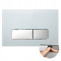 Przycisk Stelaża Podtynkowego Adgo Slim Ścienny do Wc Toalety Białe Szkło