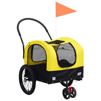 Przyczepka rowerowa 2-w-1 dla zwierząt - żółto-cza / AAALOE - Inna marka