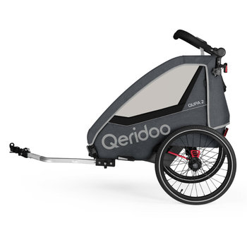 Przyczepka rowerowa Wózek Qeridoo Qupa 2 Grey - Qeridoo