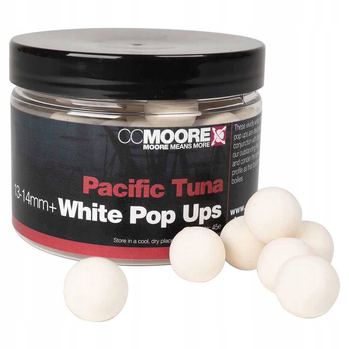 Фото - Приманка / наживка CC Moore Przynęta Kulki Pływające  Pop Ups Pacyfic Tuna White 13-14 Mm 