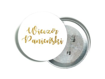 Przypinka Biała Ze Złotym Napisem Na Wieczór Panieński - Congee.pl