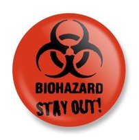 przypinka BIOHAZARD STAY OUT Ø25mm Inna marka