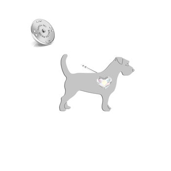 Przypinka Jack Russell Terrier serce srebro pozłacane GRAWER - MEJK Jewellery - Radziszewska