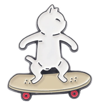 Przypinka Metal Kot z Deskorolką Skateboard Pin 3 - Inna marka
