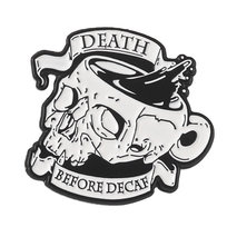 Przypinka Metal Kubek Czaszka Death Before Decaf Inna marka