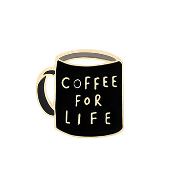 Przypinka Metal Kubek Kawa Coffee For Life - Inna marka