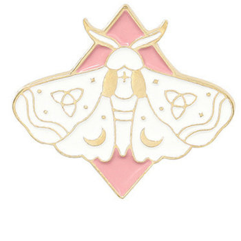 Przypinka Metal Różowo Złota Ćma Moth Owad Pin - Inna marka