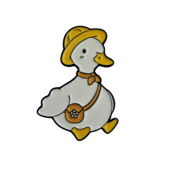 Przypinka Metalowa Kaczka w Czapce z Torebką - Inna marka