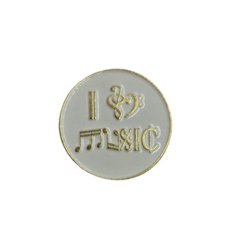 Przypinka Metalowa Pin I Love Music Nuty - Inna marka
