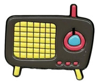 Przypinka Metalowa radio vintage retro Metal Pin Inna marka