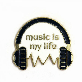 Przypinka Metalowa Słuchawki Music Is My Life - Inna marka